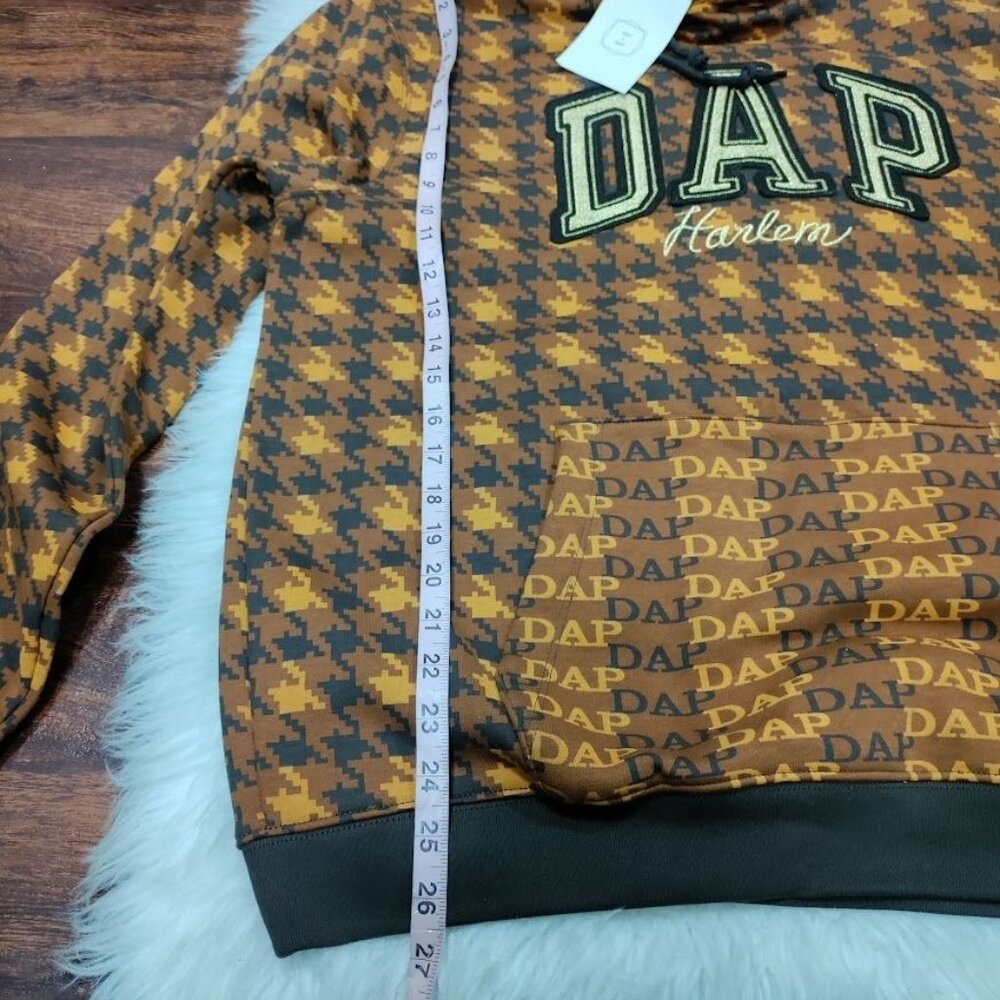NWT Gap x Dapper Dan DAP GAP Unisex M/L Houndstooth Hoodie & Pant Set Brown/Gold - Picture 12 of 16